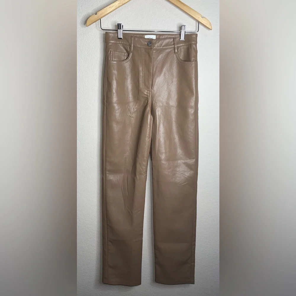 Wilfred Aritzia The Melina High Waisted Straight Leg Pant Constant Camel Size 0 - Picture 4 of 8